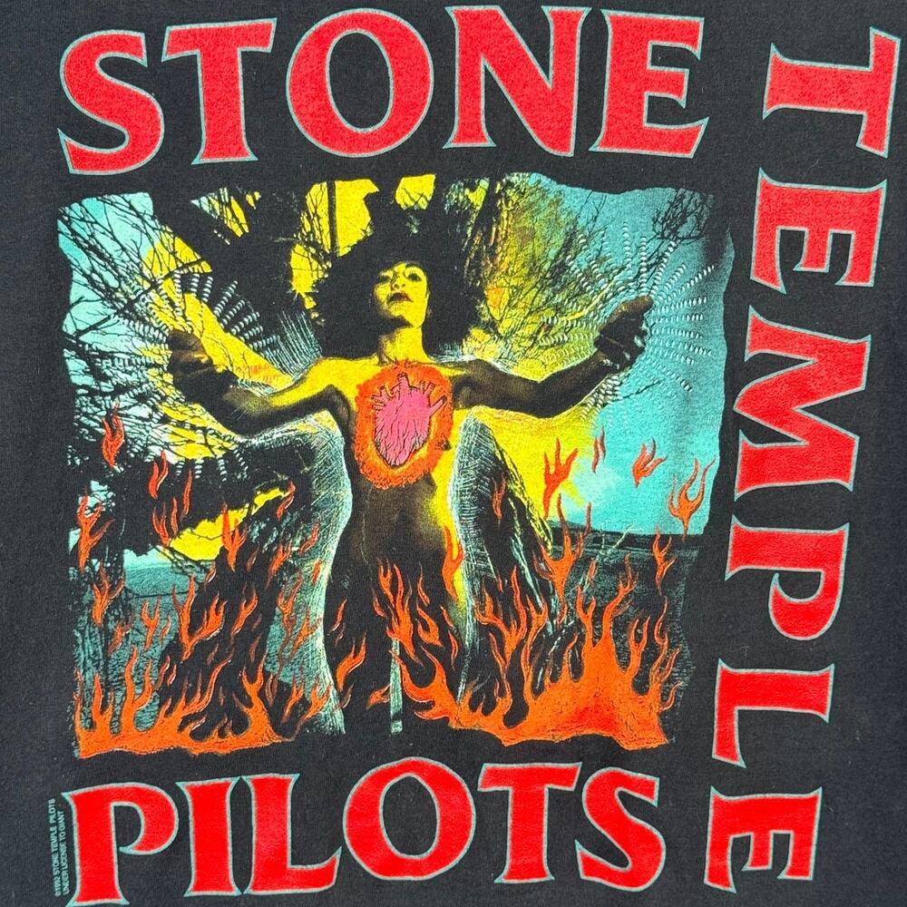 VINTAGE 1992 STONE TEMPLE PILOTS Core SS T-Shirt License Giant Black Size L STP - Picture 10 of 10